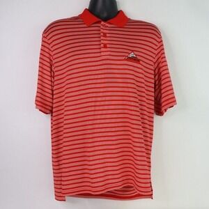 Under Armour Polo Shirt Mens M Red Casual Pinnacle Golf Outdoor Striped